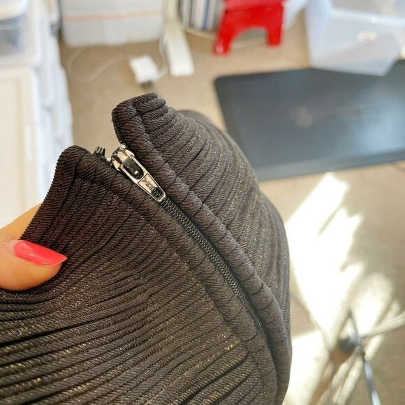 Tadashi Vintage Bodycon Long Evening Formal Dress Black XS Ribbed Y2K 90s - Picture 5 of 8